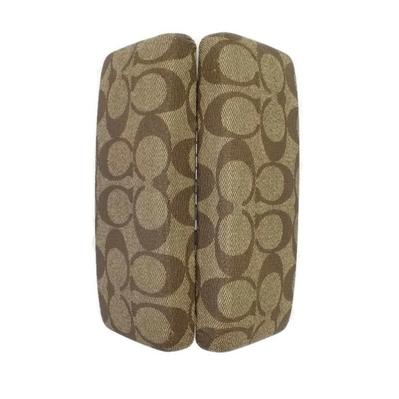 Coach Signature Tan Brown Rectangle Hard Clamshell Eyeglasses Sunglasses Case - Picture 10 of 11
